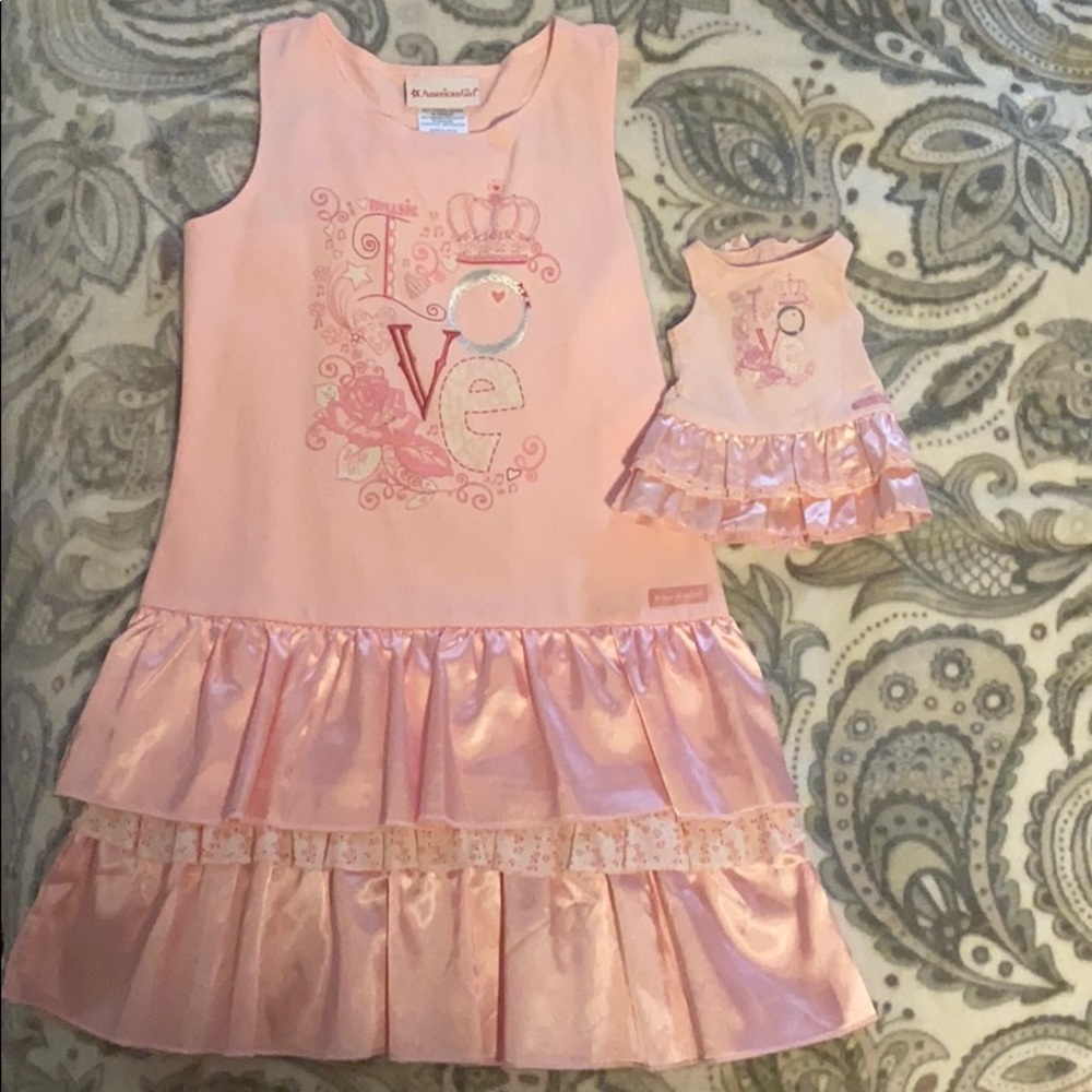 American girl dress for child and one for doll